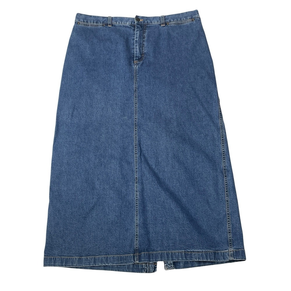 Cherokee Denim Maxi Skirt Womens Size 14 Coastal Cowgirl Western 90s Minimalist